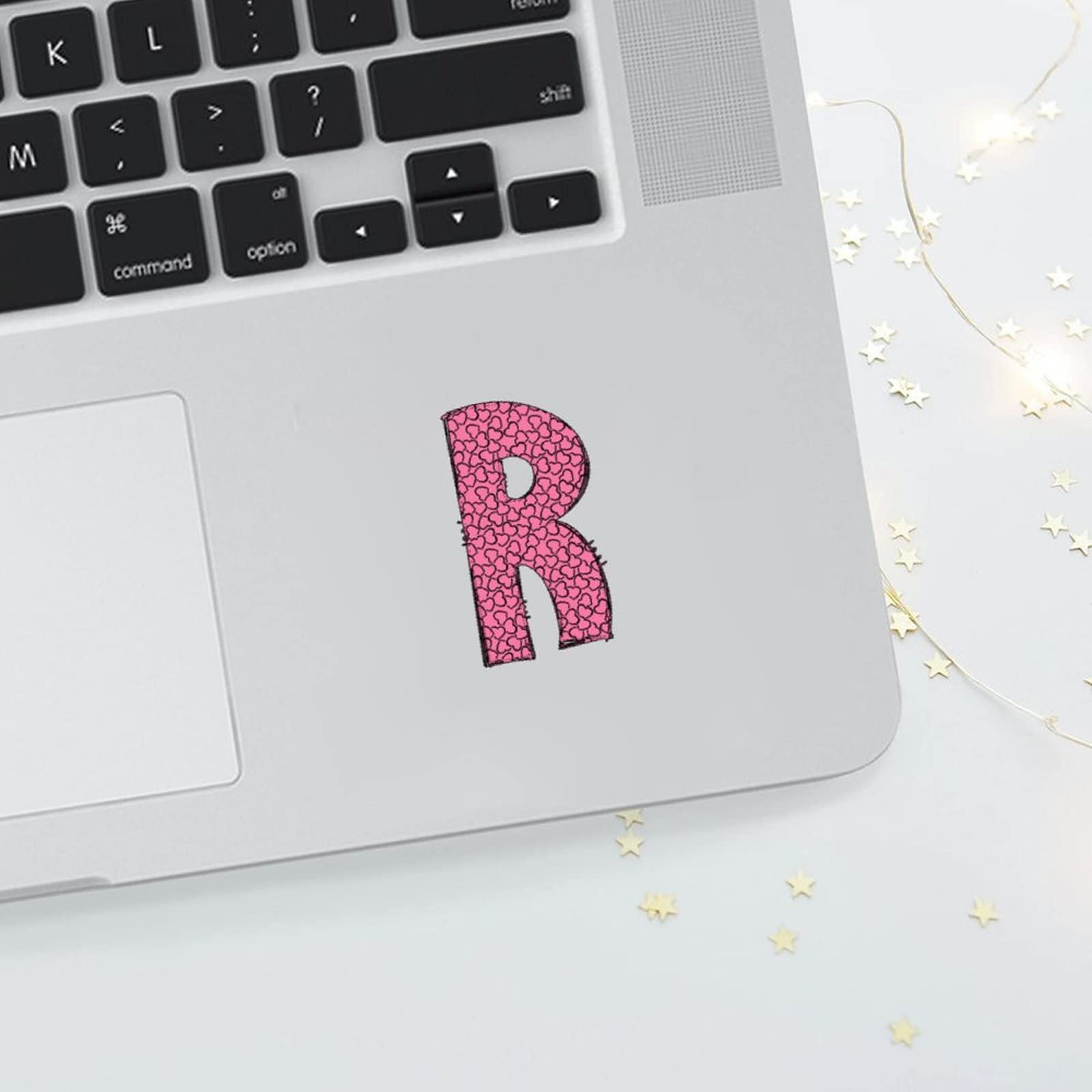 Amazon.com - Blush Heart Pattern Initial Letter R Sticker