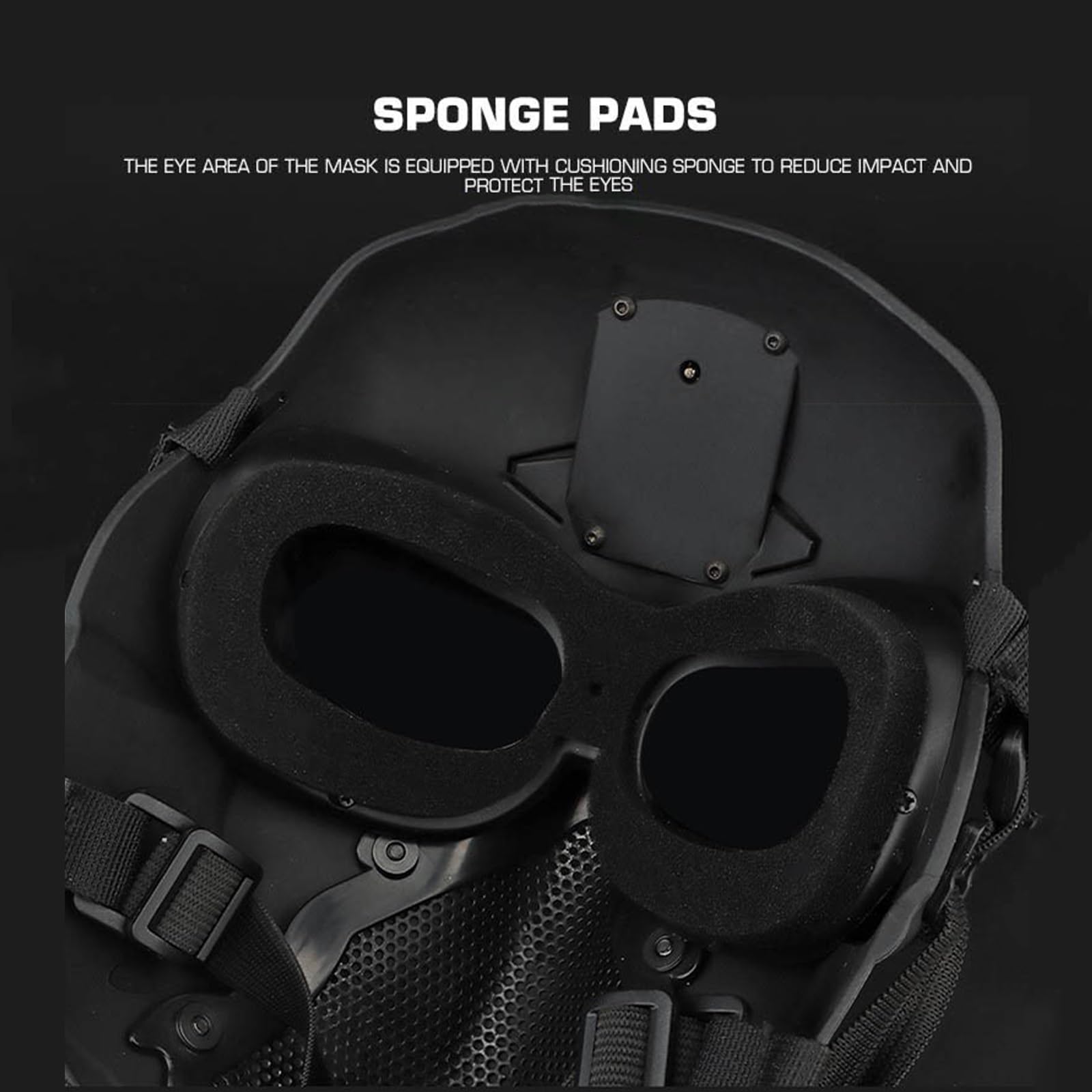 Set di maschere protettive for softair Maschera a pieno facciale con protezione for le orecchie for uomini adulti Donne BBS Paintball Shooting CS Giochi di sopravvivenza Cosplay