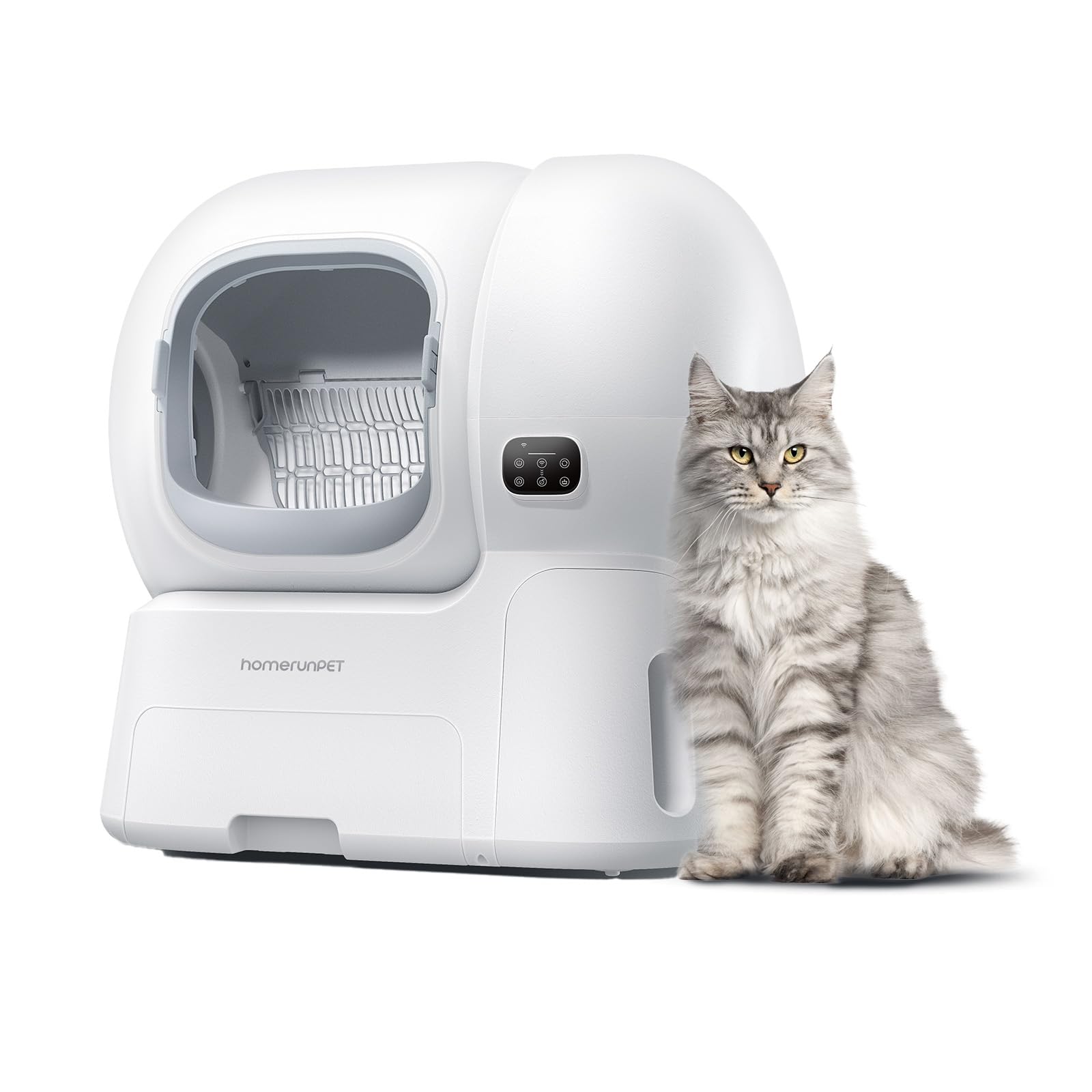 Homerunpet Self Cleaning Litter Box - 106L Ultra Large Automatic Cat Litter Box with Physical Anti-Pinch Safety, Auto Refill & One-Click Litter Replacement, App Control for Multi-Cat Homes