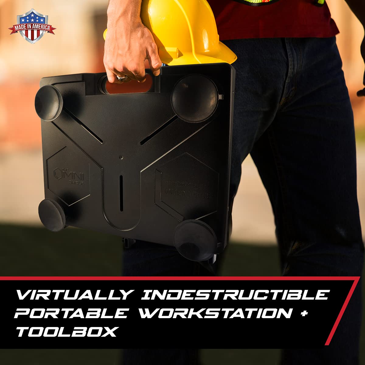 The OmniShelf Portable Workstation + Toolbox, Laptop Stand, Utility