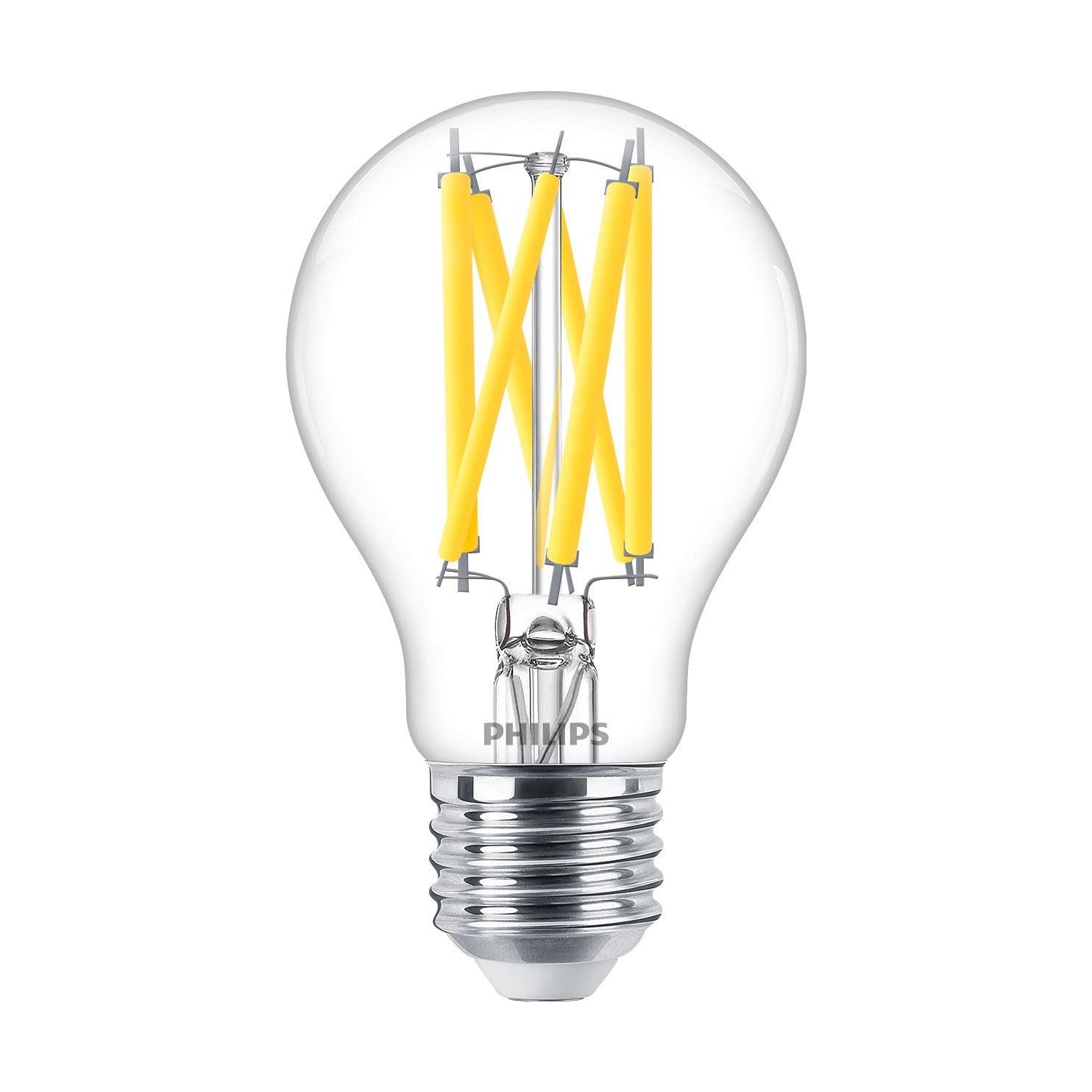 Philips Master LED E27 Pear Filament Clear 10.5W 1521lm - 922-927 Dim to Warm | Best Colour Rendering – Dimmable – Equivalent 100 W
