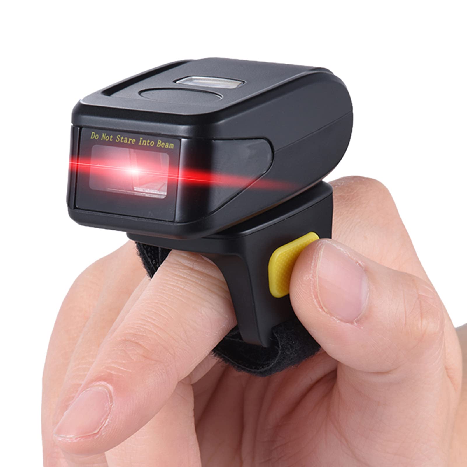Pepisky Portable Handheld BT Wireless Ring Finger 1D Barcode Scanner Support for Windows XP 7.0 8.0 10 system for IOS Android OS for Supermarket Library Express Company Warehouse