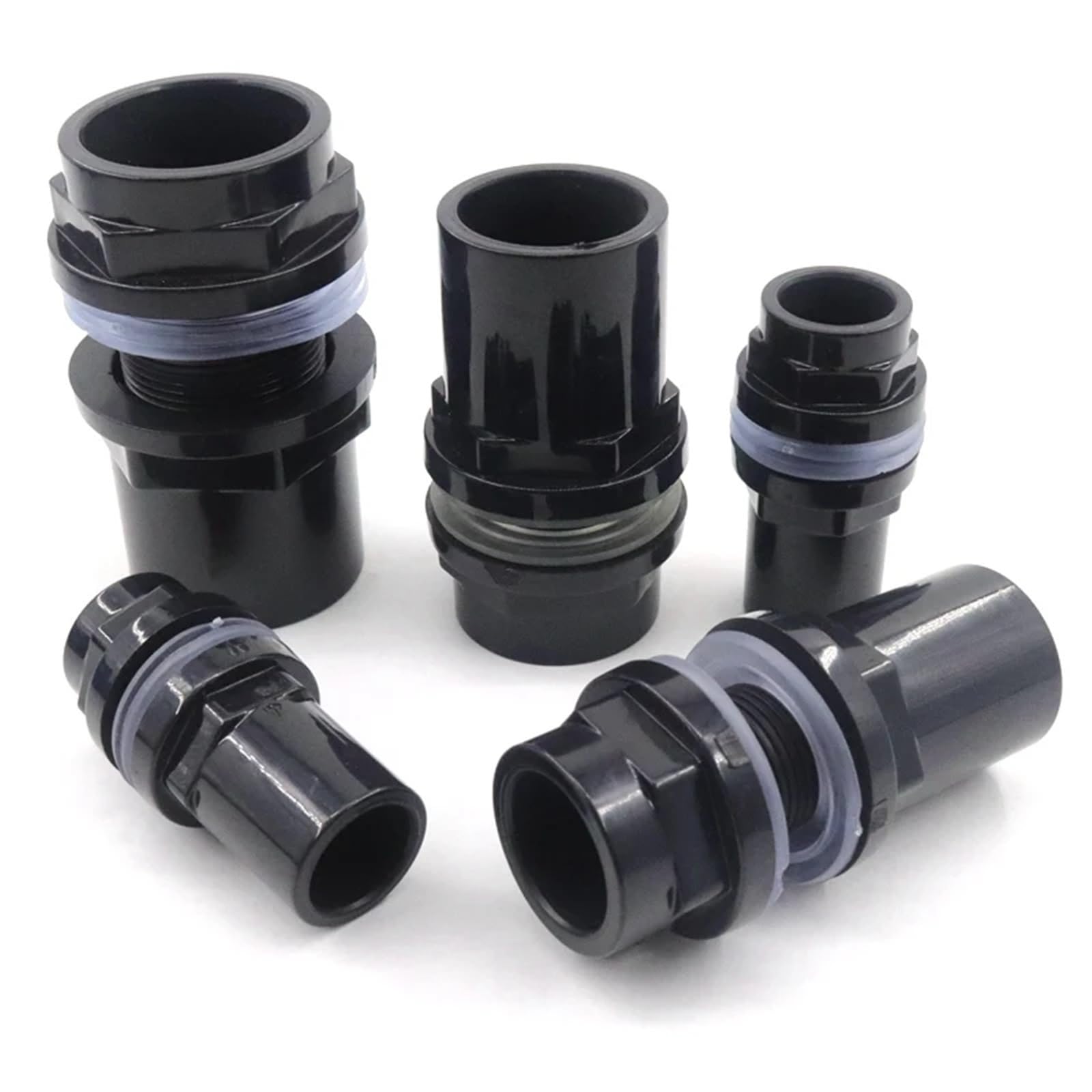 Raccord de Tuyau en PVC, Lot de 2 raccords de Tuyau de Drainage en PVC Noir de 20 à 50 mm for Aquarium et Jardin.(40mm)