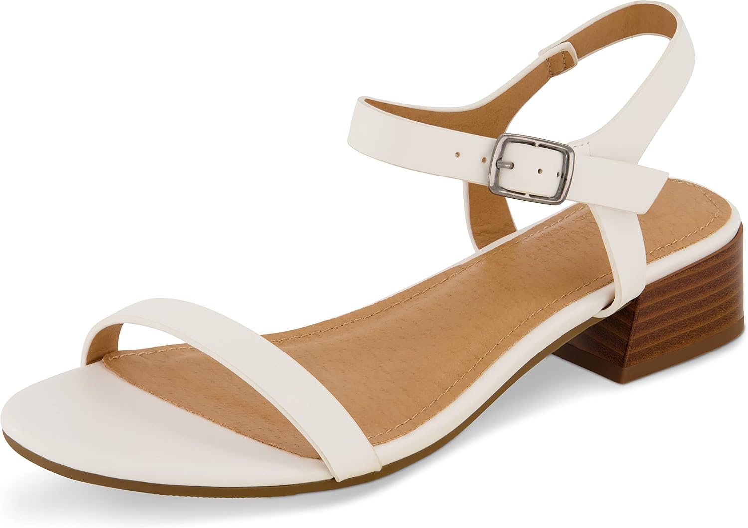 CUSHIONAIRE Women's Fontana one band block heel sandal +Memory Foam, Wide Widths Available