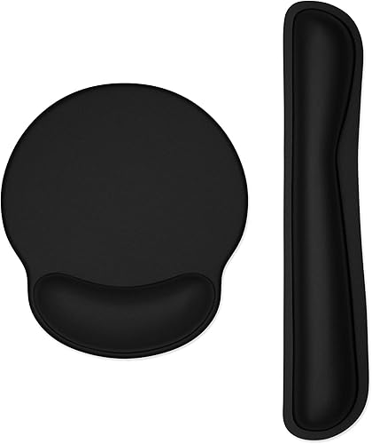 Dapesuom Reposamuñecas para teclado y alfombrilla para mouse con soporte de muñeca, reposamuñecas de espuma viscoelástica para teclado y mouse,