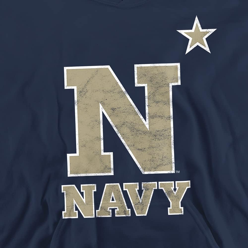 Us Naval Academy Official Distressed Primary Youth Kids Boy/Girls Pull-Over Hoodie Sweatshirt