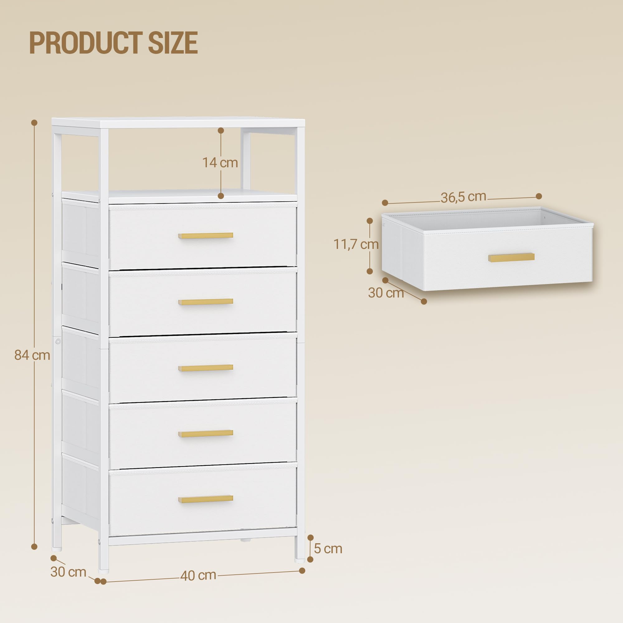 Table De Chevet - VINCYER - Avec Compartiment Ouvert Et Tiroir - Marron
