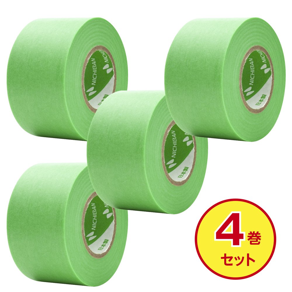 Nichiban 2312-30 Masking Tape, 1.2 inches (30 mm) x 6.1 ft (18 m), 4 Rolls, Green