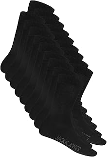 JACK & JONES Regular Classic Socks Men's Black One Size Jackets Socks Pack of 12/18 Casual Socks Elastic Waist Durable