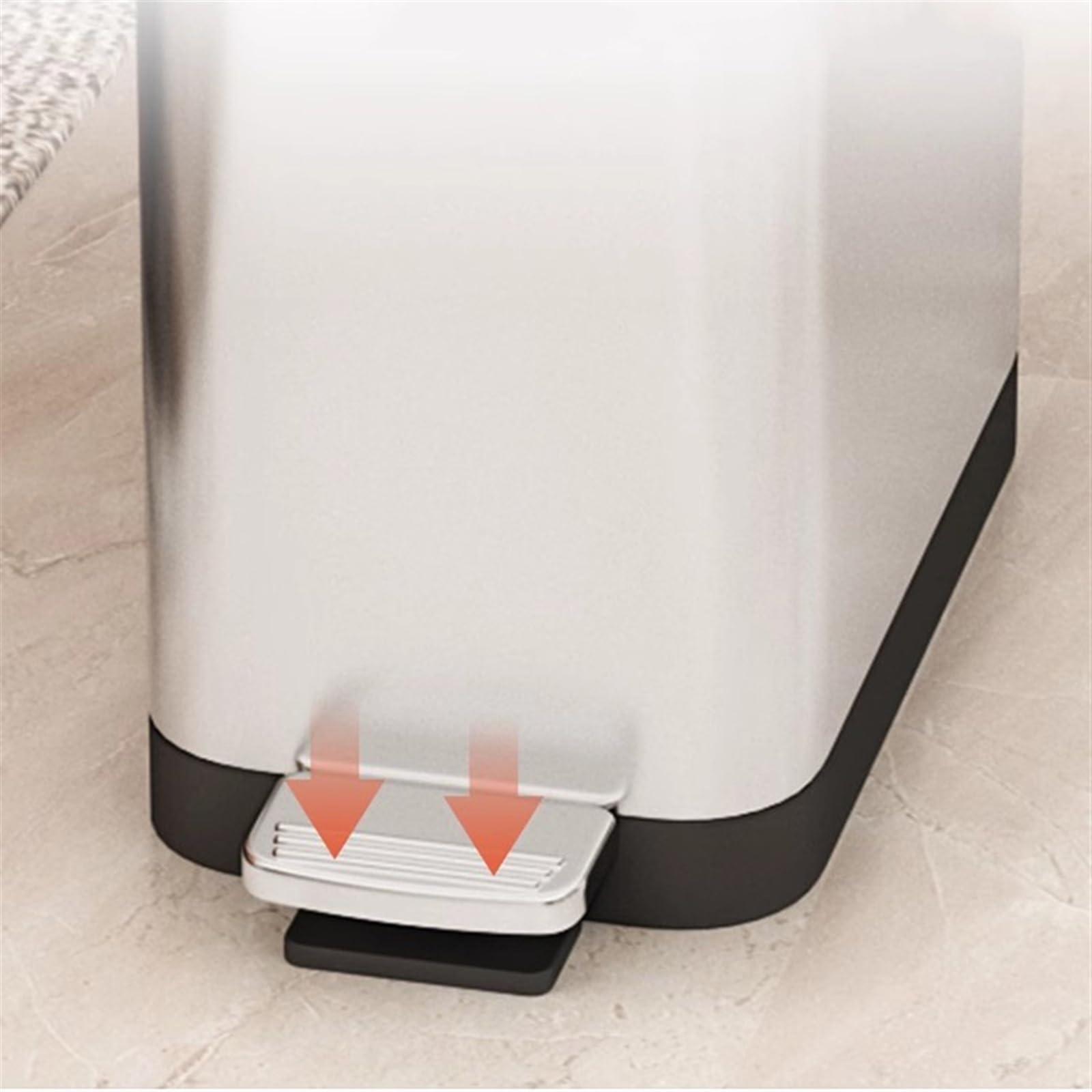 Papelera de Escritorio Bote de basura delgado de acero inoxidable con pedal, cubo de basura estrecho con tapa de cierre suave y cubo interior extraíble for el hogar, cocina y baño Cubo de Basura(Tungs