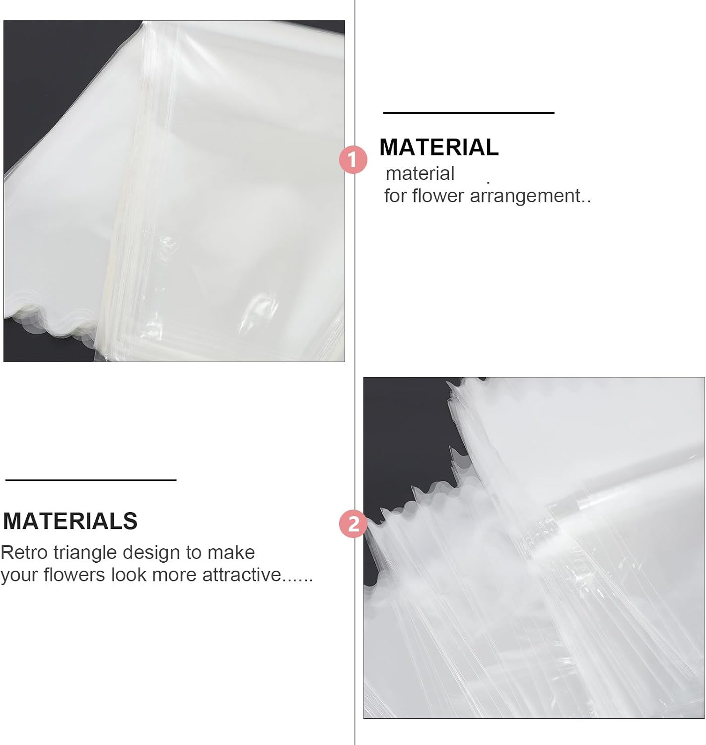 Alipis 100 Large Floral Flower Bouquet Wrapping Bags for Florists and Packaging, 100pcs Cellophane Bags for Rose and Bouquet Arrangement