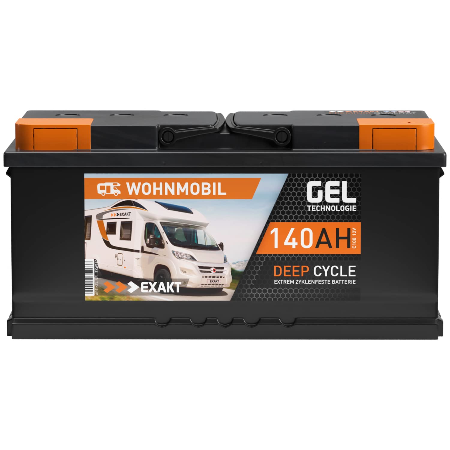 EXAKT batteria solare 12V 140Ah GEL caravan camper barca scarica lenta