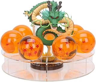 NEBAI · LESEN Figurine Shenron en résine Shenlong - 3,5 cm - Boules de cristal et support - Avec boîte cadeau - Pour la décoration de la maison