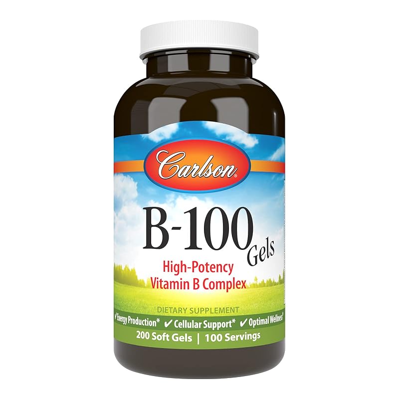 Carlson Complexo de vitaminas B B-100, 200 cápsulas gelatinosas