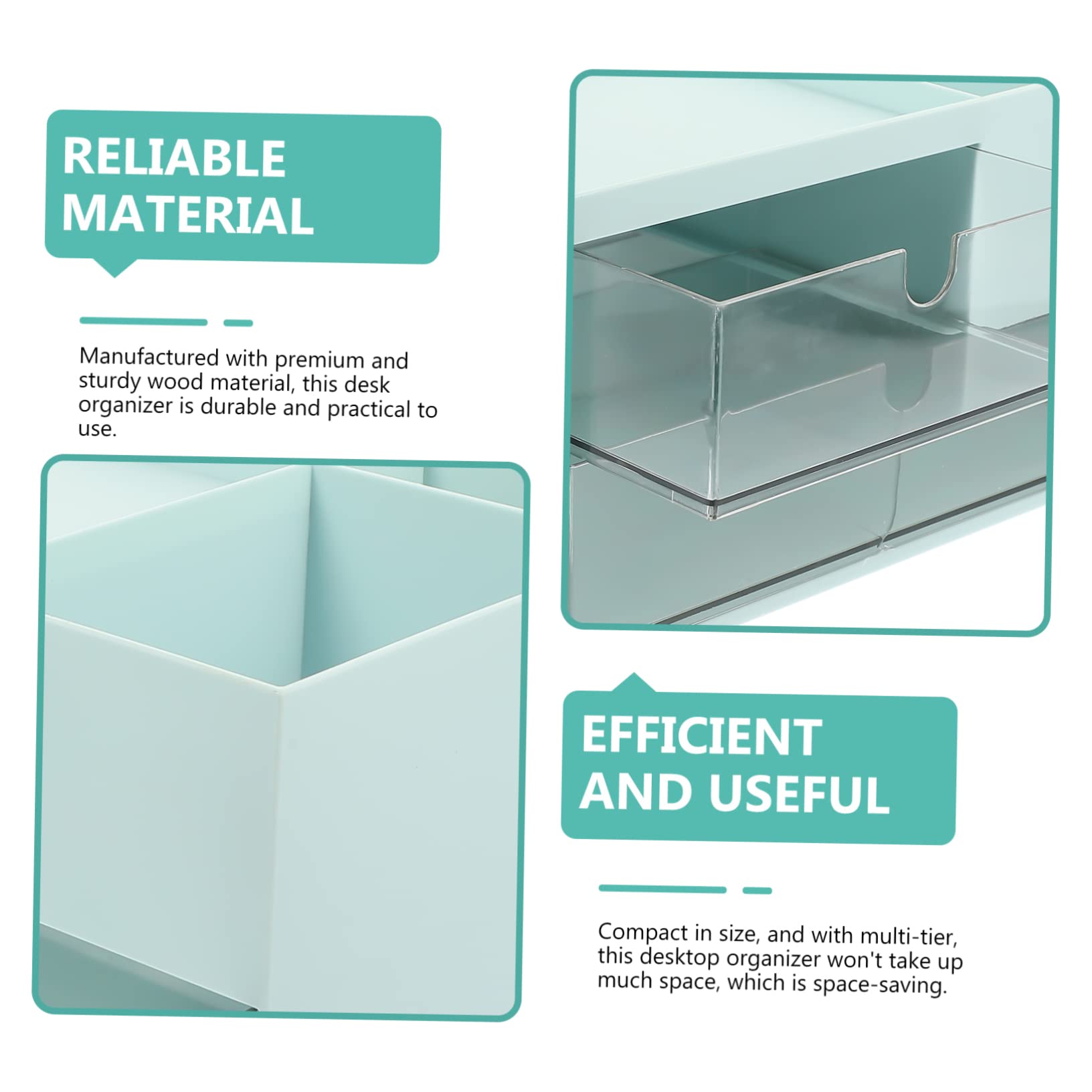 Organizzatore da Scrivania Cassetto Design Multifunzione per Riporre Cotton Fioc Dischetti Struccanti e Articoli di Cancelleria Ordinato e Pratico per Ufficio Domestico