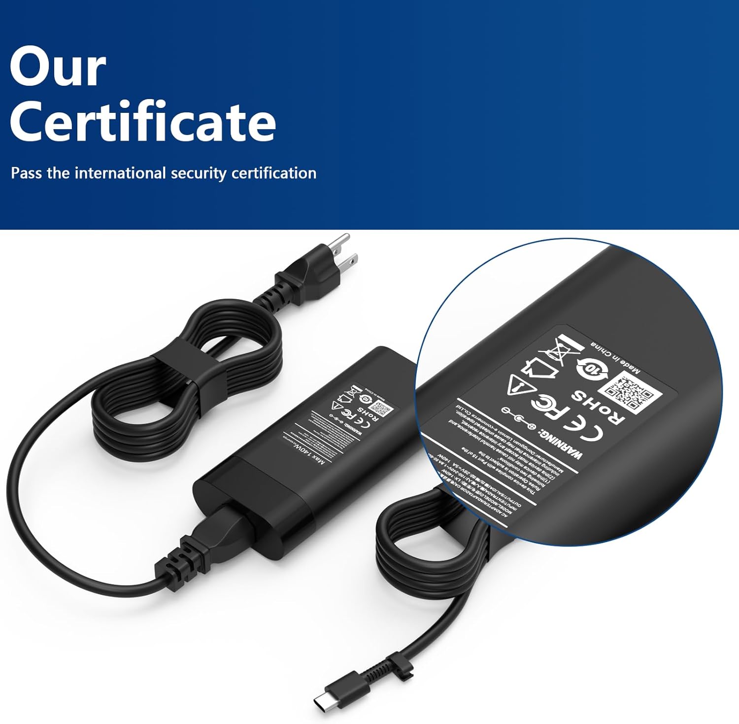 140W USB-C PD 3.1 Charger Compatible with HP OMEN Transcend 14-fb0000 MAX 16-ah0000 OmniBook Ultra 14-kd(Intel) Spectre x360 16-aa0000 ZBook/EliteBook Ultra G1a Victus 16-s0000 Laptop Power Supply