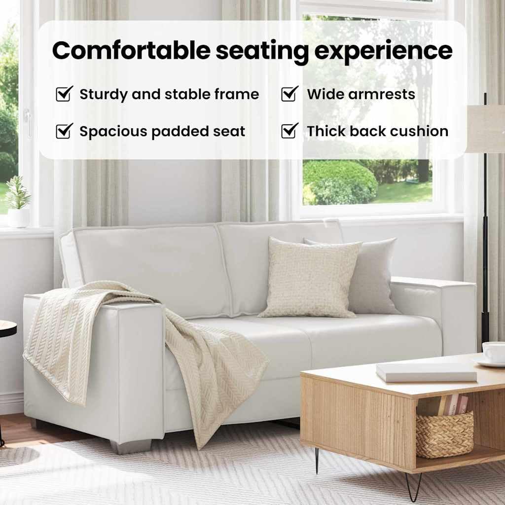 vidaXL Sofa dwuosobowa Biały 180 cm Skóra ekologiczna | Elegancki i nowoczesny wygląd, który pasuje do każdego wnętrza, Zapewnia idealną przestrzeń do relaksu,