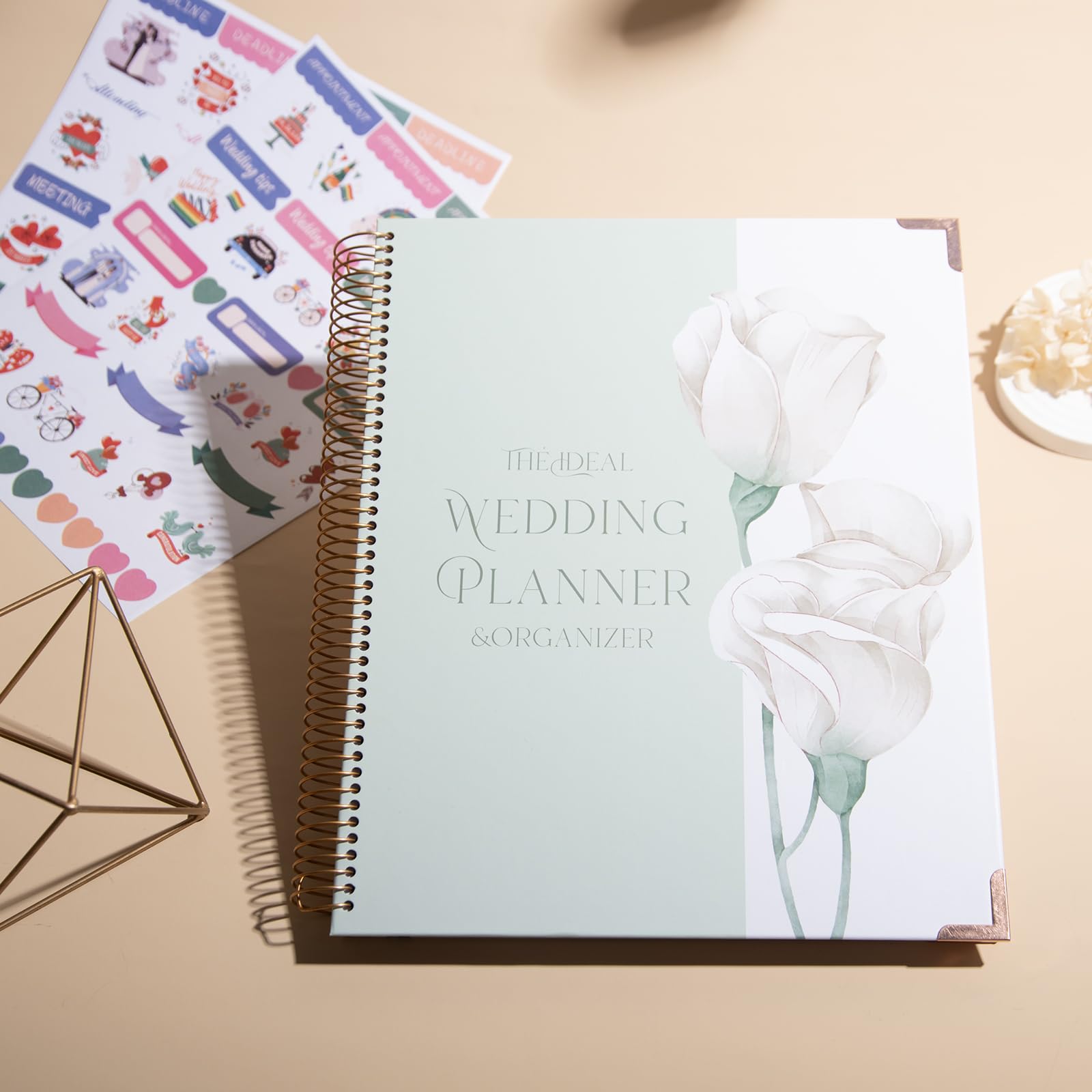 Hochzeitsplanungsbuch und Organizer, 176 Seiten, 29 x 22,9 cm, Hochzeitsplaner für Braut, mit Metallecken, Verlobungsgeschenke für Paare, Geschenke für frisch verlobte Frau mit Aufkleber