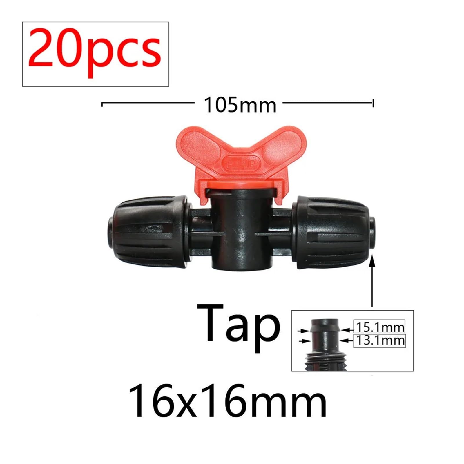 20 pz 16mm PE Tubi Acqua Connettori 1/2 A 3/8 '' 1/4 1/8 6.0mm Tubo Ridotto Adattatore di Accoppiamento Raccordi for Irrigazione del Giardino(Orange)