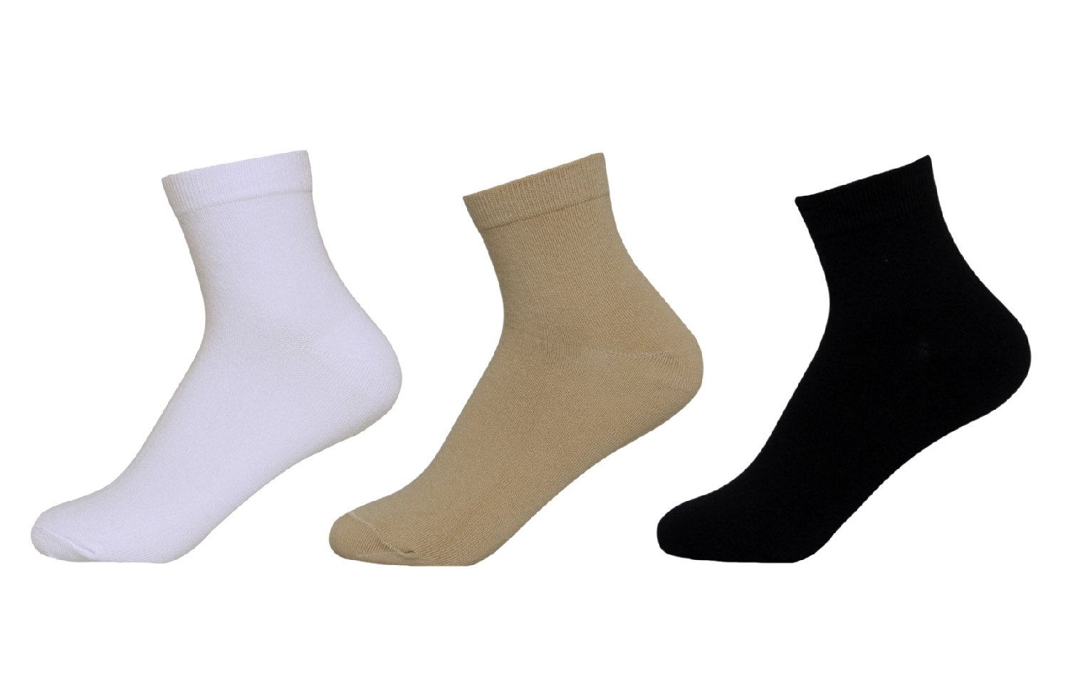 Supersox Women's Ankle Combed Cotton Length Plain Socks (Free Size) Pack of 3