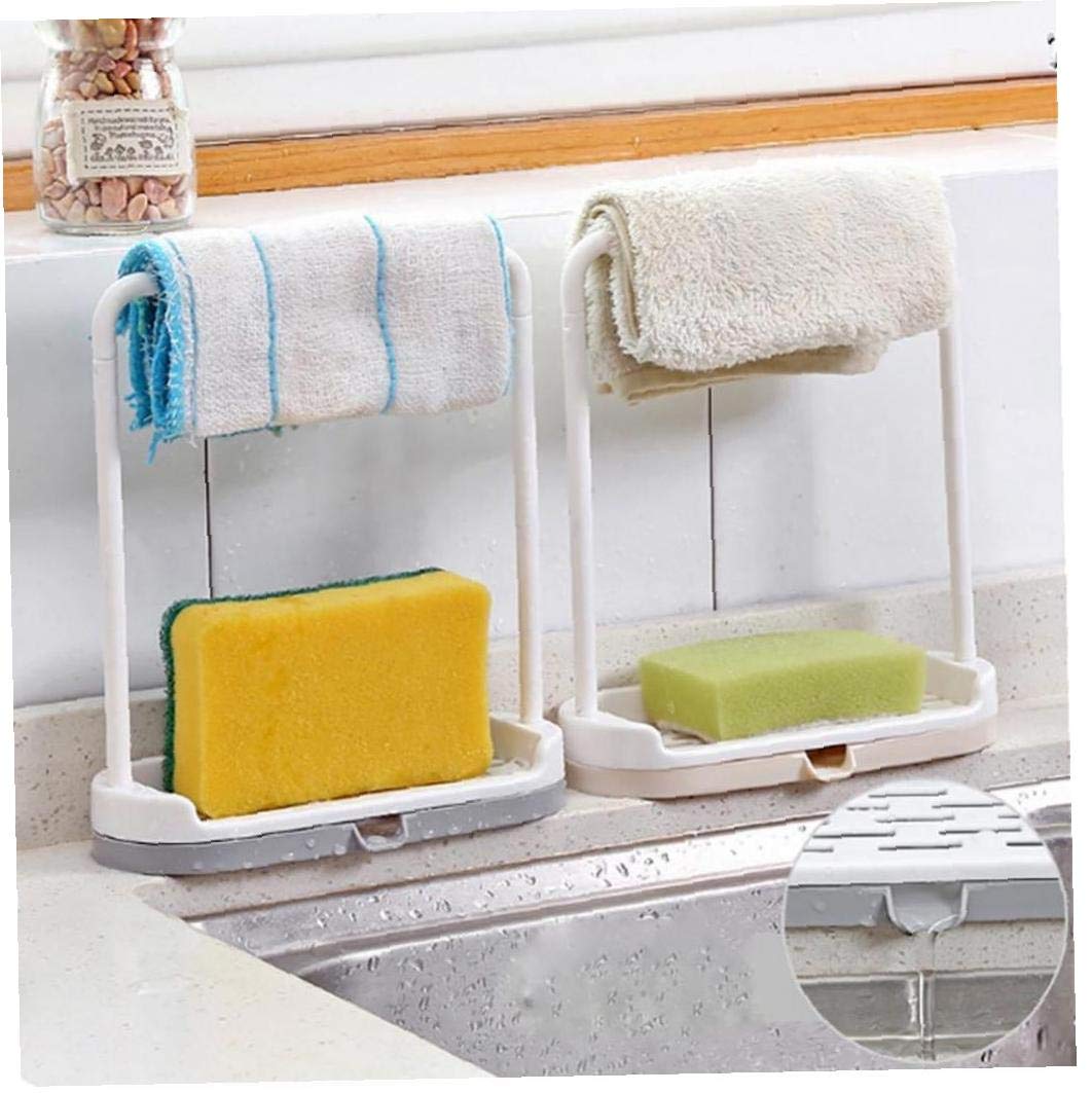 Dish Cloth Rag Storage Rack Wash Cloth Hanging Shelf Bathroom Kitchen Cabinet Cupboard Organizer Pan Cover Stand Towel Holder(Random Color)