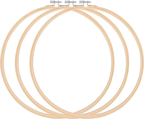 Aoibrloy Aro de bordado de 3 piezas de 12 pulgadas, aro de punto de cruz, redondo, de madera, para coser, decoración de manualidades