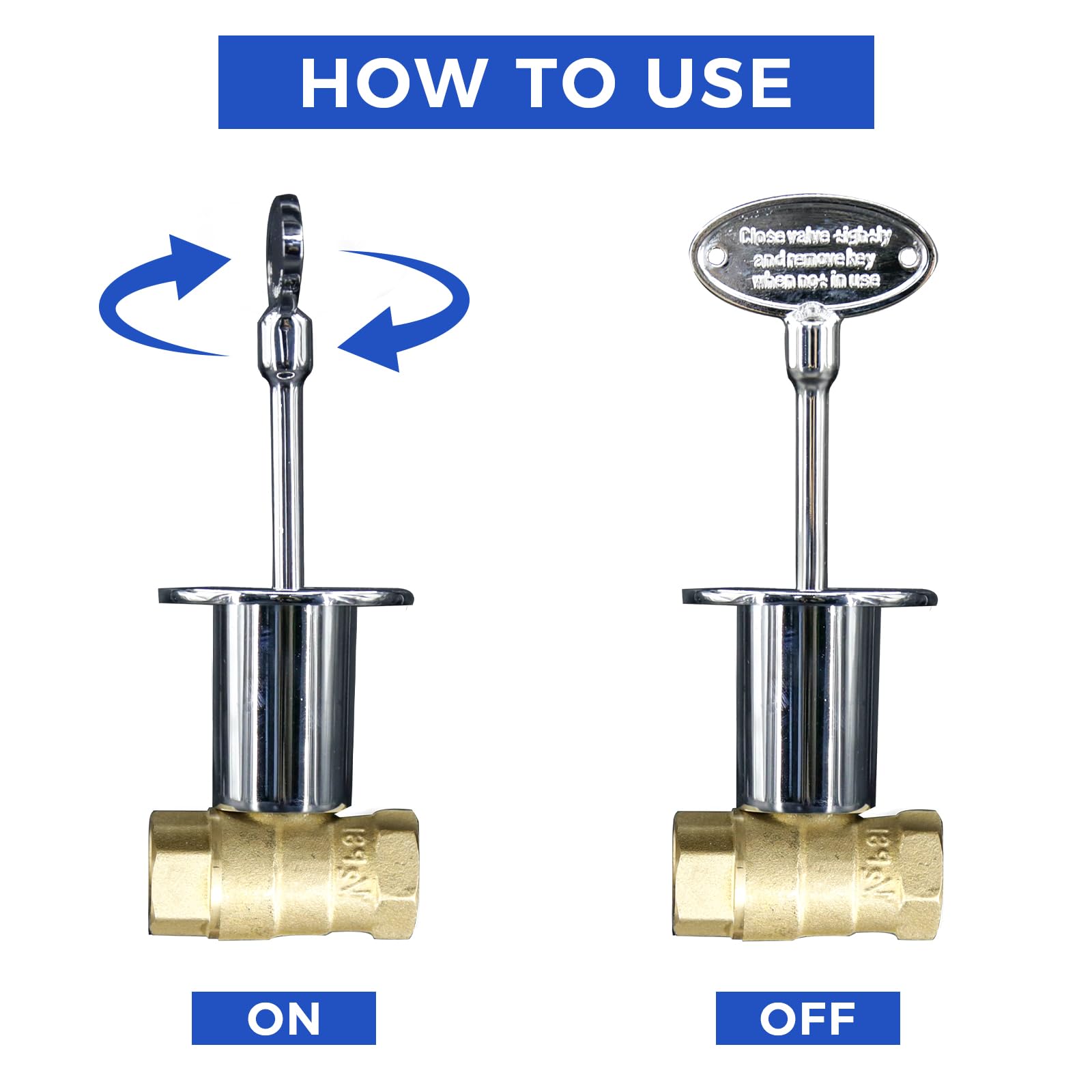 Himaweek 2 Pieces Universal Gas Valve Key Fireplace Key 3 Inches for Gas Fire Pits Polished Brass Replacement Gas Key for Outdoor Gas Fireplace Fits Both 1/2