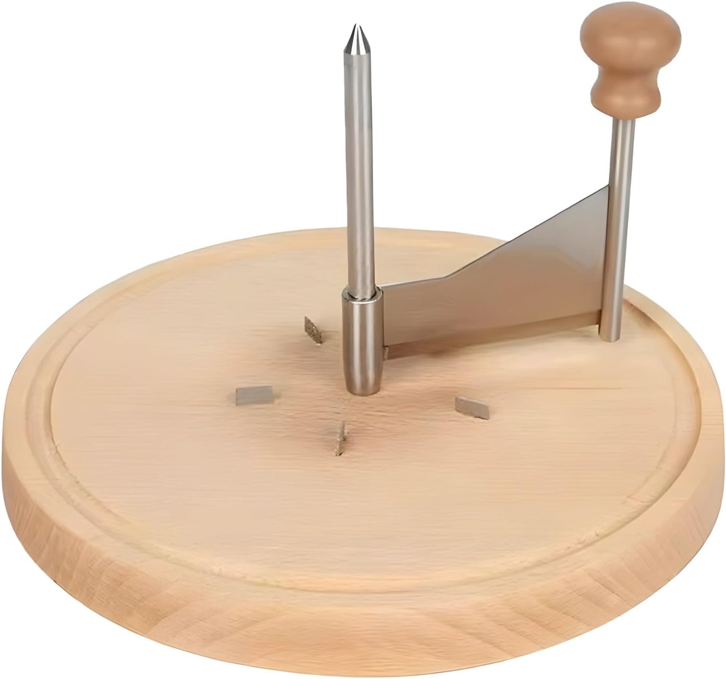 Cheese Cutter Board with Handle, Manual Cheese Shaver with Stainless Steel Cutter, Wooden Base Cheese Slicer, for Chocolate Cheese Truffles and More
