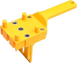Quick - Plantilla de madera ABS de plástico para agujeros de bolsillo, para perforar brocas de 6/8/10 mm, para juntas de carpintería, guía de taladro, funda de metal, color amarillo
