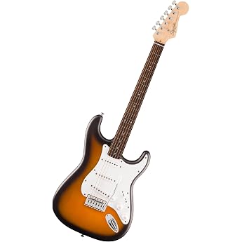 Squier by Fender Debut Stratocaster Beginner Electric Guitar - Sunburst | Electric guitar for beginners, free online classes,