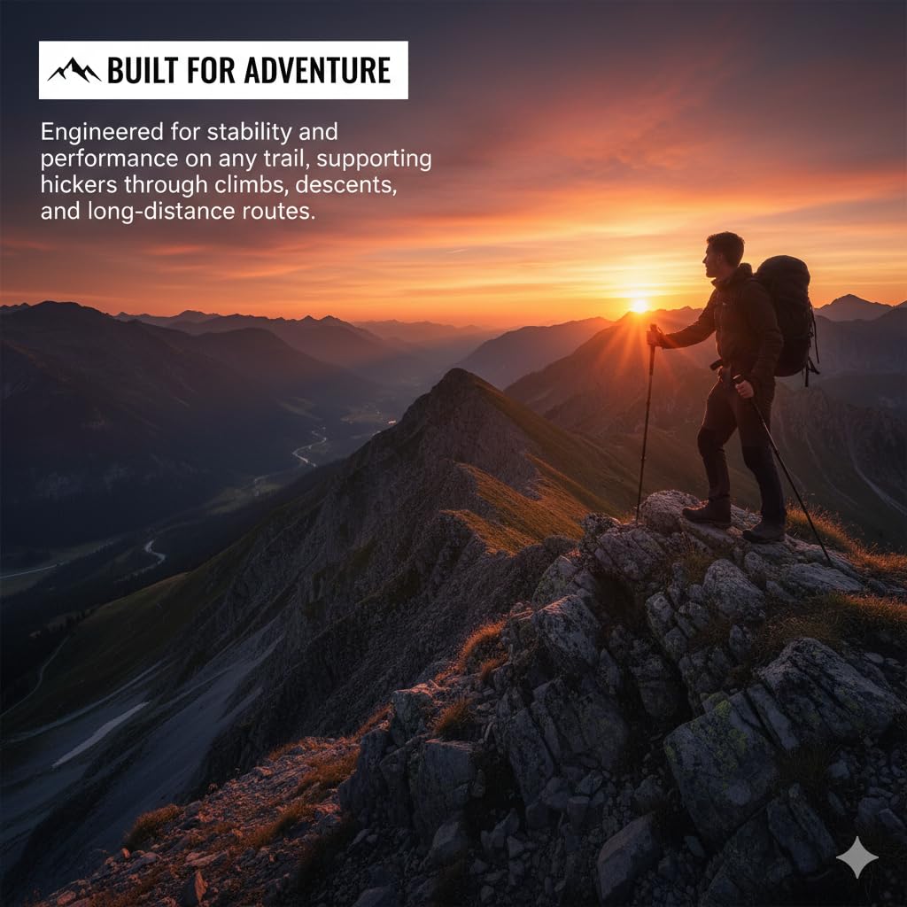 Trekkingstöcke Carbon Ultraleicht 169 g, Teleskop Wanderstöcke 63–135 cm | Teleskop Wanderstöcke 63–135 cm, Eva-Griff & Zubehör, Nordic Walking Stöcke Damen Herren, Gehstock für Wandern & Bergsport