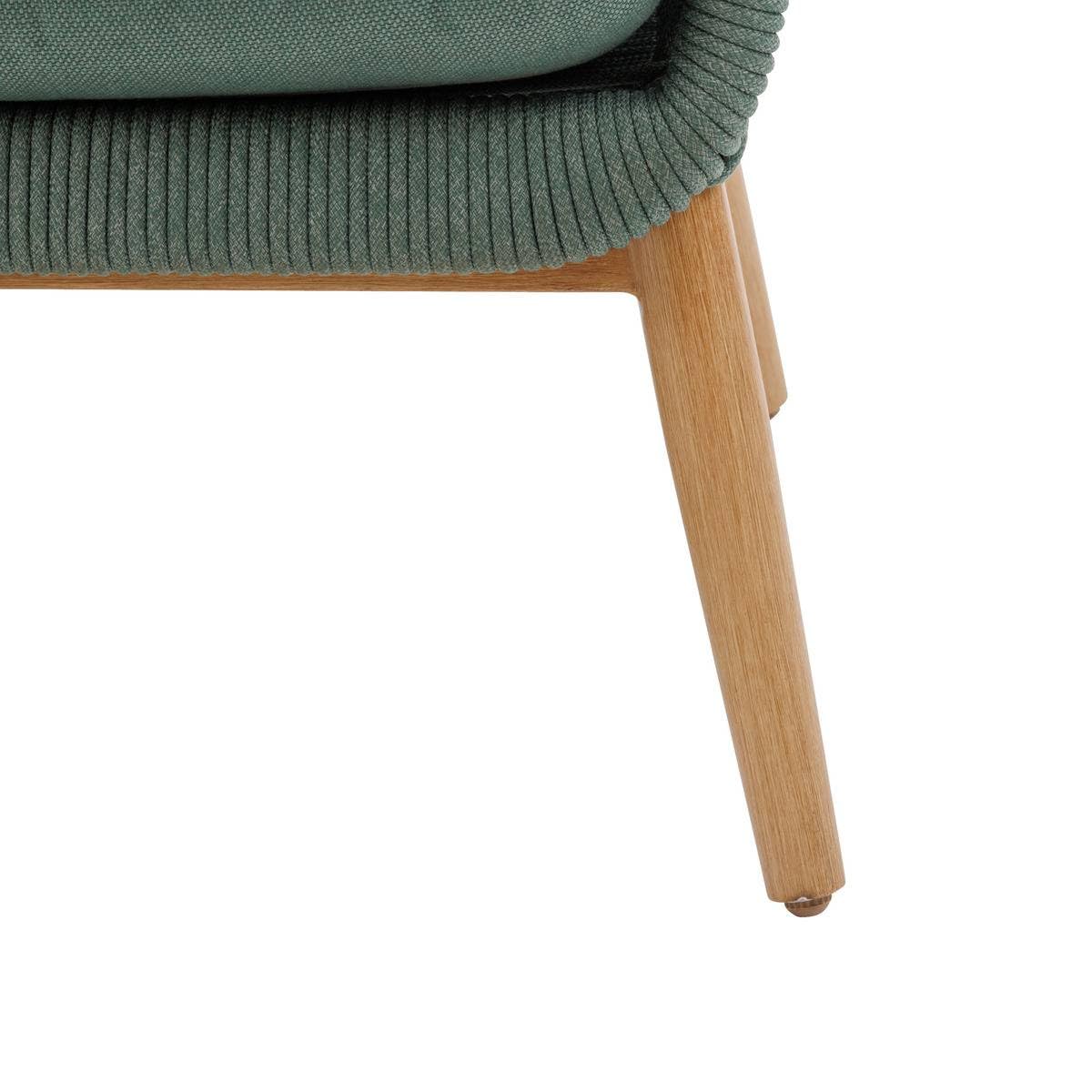 HESPERIDE - Fauteuil de Salon Jardin Orissa Vert Olive - Acier Traité Epoxy Anti-Rouille - Coussins Déhoussables - Tissu Déperlant - Mobilier Terrasse