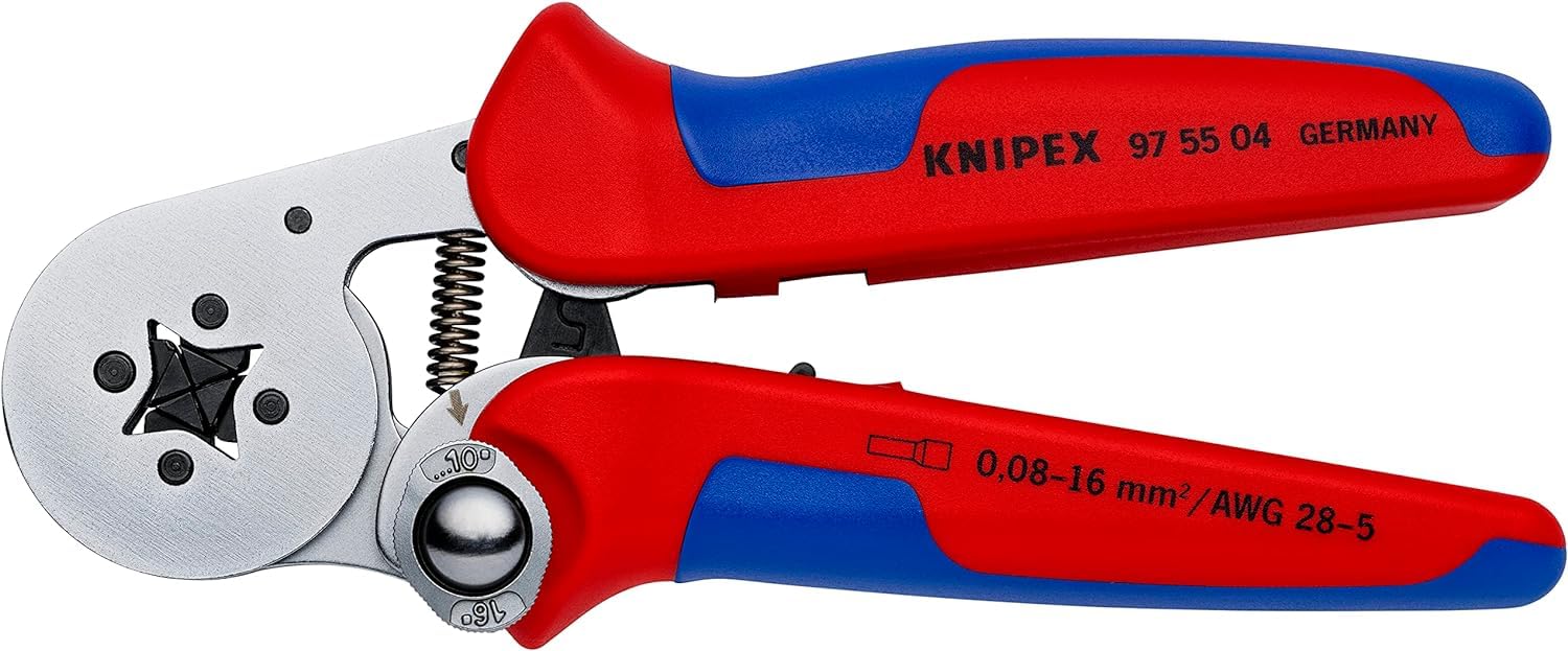 Knipex 97 Hand Ratcheting Crimp Tool for Bootlace Ferrule, 0, 08 → 16mm² Wire
