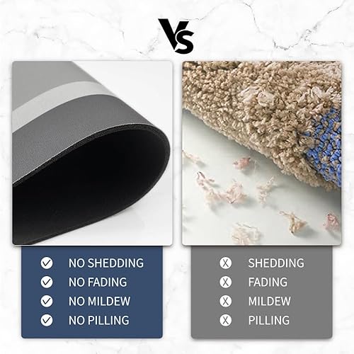 Miniatura 6 de Matace Alfombras de baño de goma antideslizantes de secado rápido, súper absorbentes, delgadas, para debajo de la puerta, tapetes rectangulares