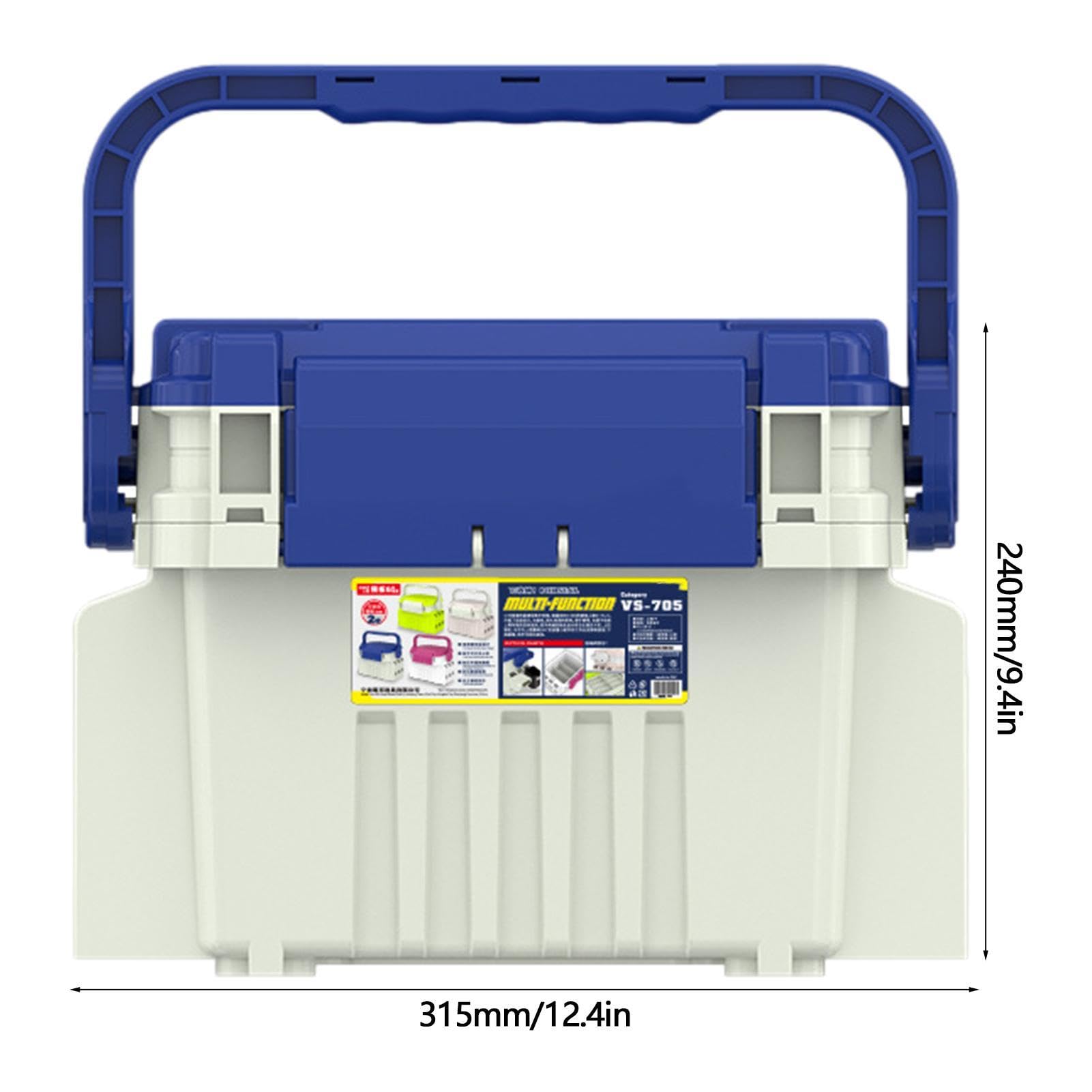 Scatola da pesca, organizer portatile per attrezzatura da pesca, scatola a doppio strato, custodia a doppio strato, scatola portaoggetti multifunzione in plastica per da pesca | Multiuso Contenitore Per Accessori Da Pesca, Ami, Paillettes, Esche, Lenze, P