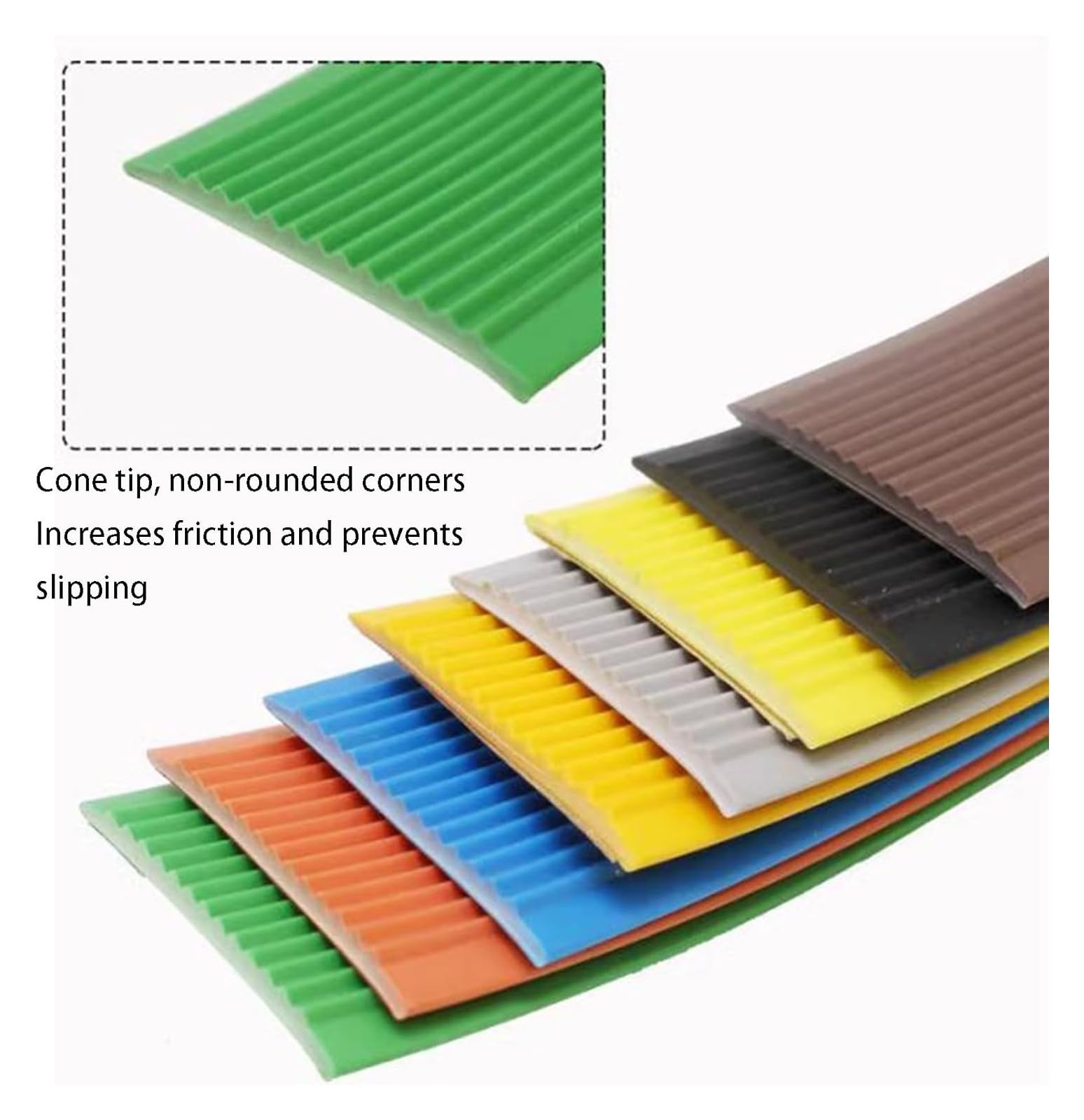 Rutschfeste, flexible PVC-Stufen, 5 Meter langer Kantenschutz for Treppenstufen, selbstklebende Kantenleiste for Kindergärten und Schulen(Brown,4cm)
