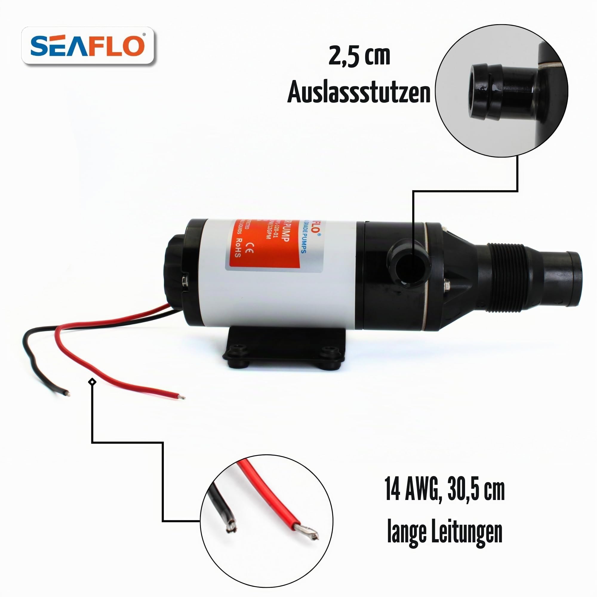 SEAFLO Neues Zerkleinerungspumpensystem 12 V für RV Marine 01 Serie verbesserter Motor