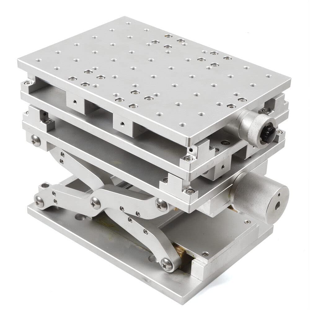 3-osiowy ruchomy stół roboczy XYZ, 3-osiowy ruchomy stół roboczy XYZ z pozycjonowaniem, aluminiowy, precyzyjny, ręczny stół do precyzyjnego strojenia z platformą podnoszącą do maszyny do znakowania