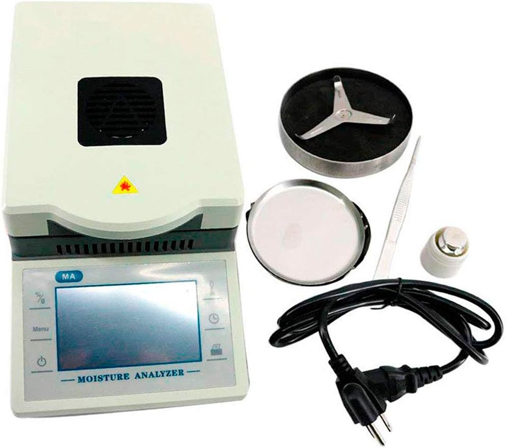 MA-50-10 New Touch Screen Halogen Aluminum Dish Moisture Analyzer 50g 0.01g 0.1%