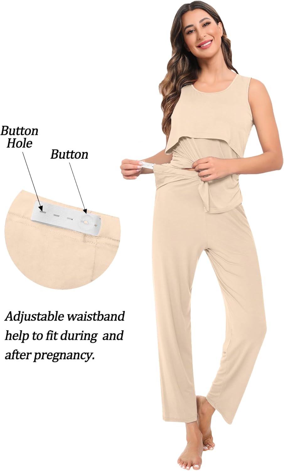 SWOMOG Maternity Nursing Robe Set 3 PCS Women Postpartum Pajamas Breastfeeding Labor Delivery Hospital Pregnancy Pjs