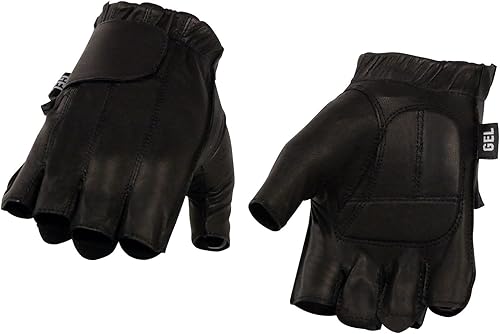 Milwaukee Leather SH442 - Guantes de mano de motocicleta para hombre, con acolchado de gel de piel, color negro
