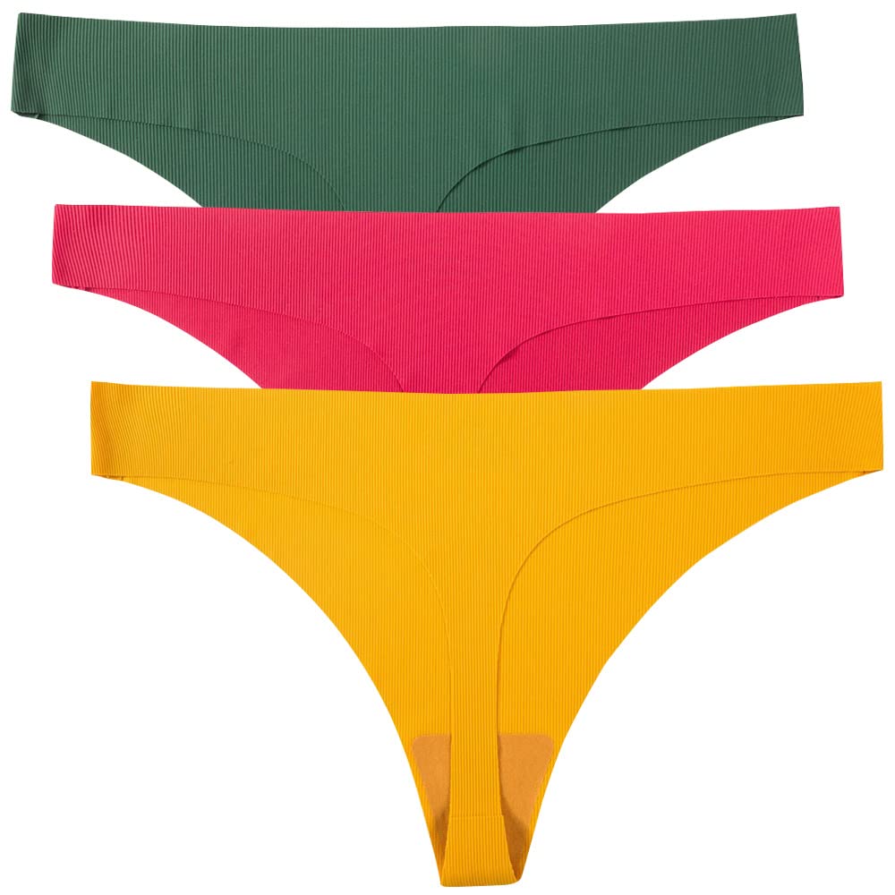 Dress Cici3 Pack C String Thong Sets Nylon Seamless G String for Women No show Brazilian Back Panty