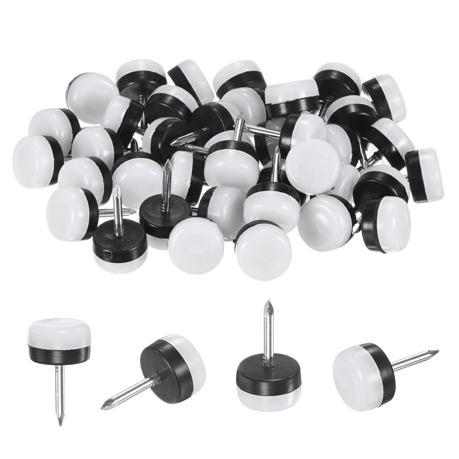 M METERXITY 40-Pack Furniture Sliders, 0.6" Nail-on Chair Leg Protectors for Hardwood Floors/Table/Chair/Wooden Floors