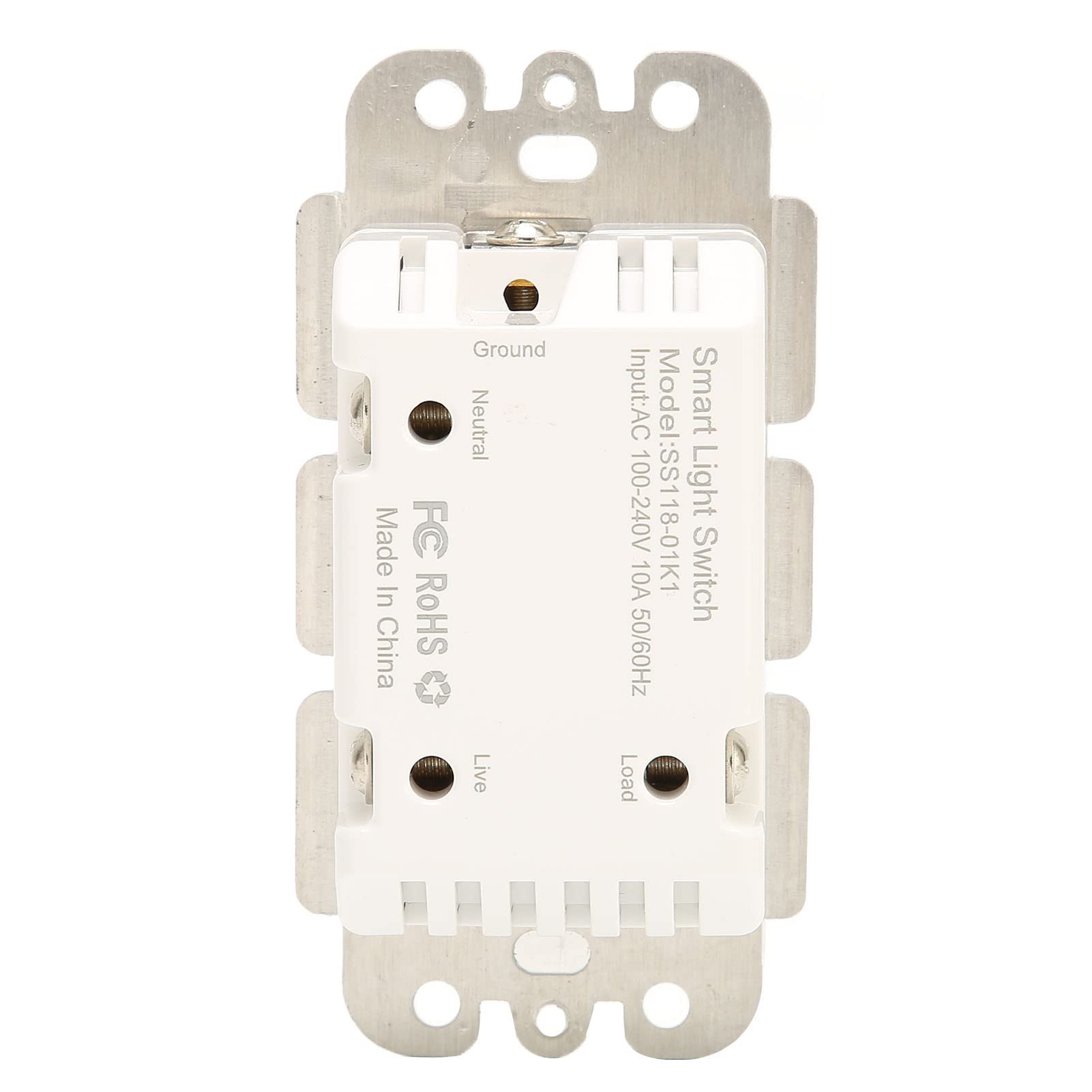 KUIDAMOS Interruptor de Luz Inteligente WiFi, Luz Nocturna Regulable RGB para, Control Remoto para Dormitorio, PC, Blanco, 1 Paquete