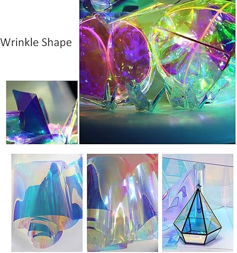 Miniatura 6 de HOHOFILM Película de ventana de color camelón de 54 x 20 pulgadas, efecto arcoíris, tinte iridiscente, calcomanía decorativa de vidrio, calcomanía