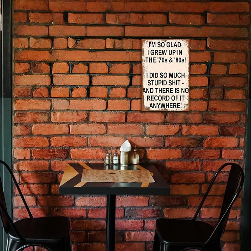 Miniatura 7 de Cartel de metal vintage divertido con texto en inglés I'M So Glad I Grew Up In The '70s & 80S Retro Poster Sign for Home Restaurant Bar Cafe,