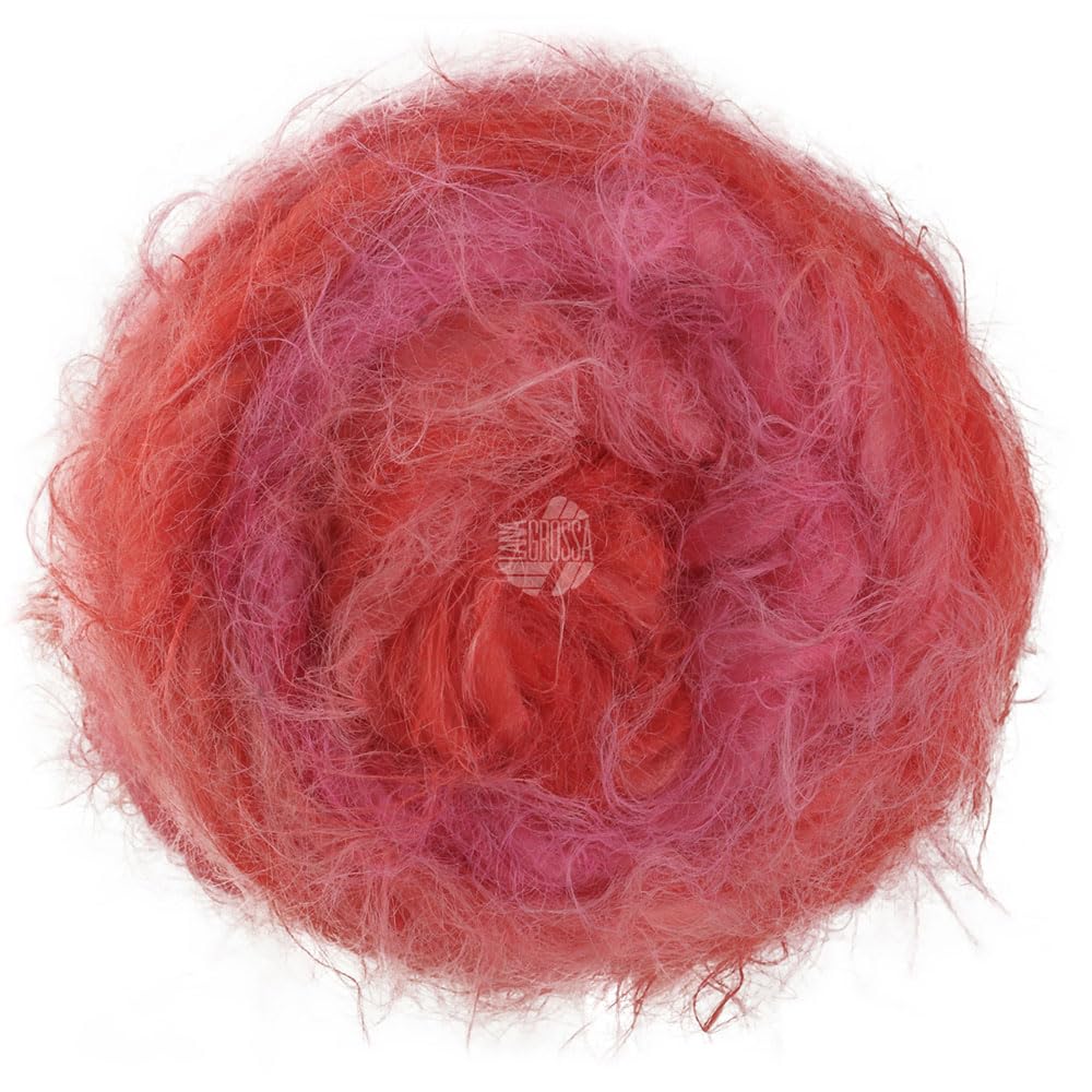 LANA GROSSA Basta Mista | Fake Fur Look, locker verzwirnter Franseneffekt & Merinofasern | Handstrickgarn aus 50% Schurwolle & 50% Polyamid | 50g Wolle zum Stricken & Häkeln | 100m Garn FB 106