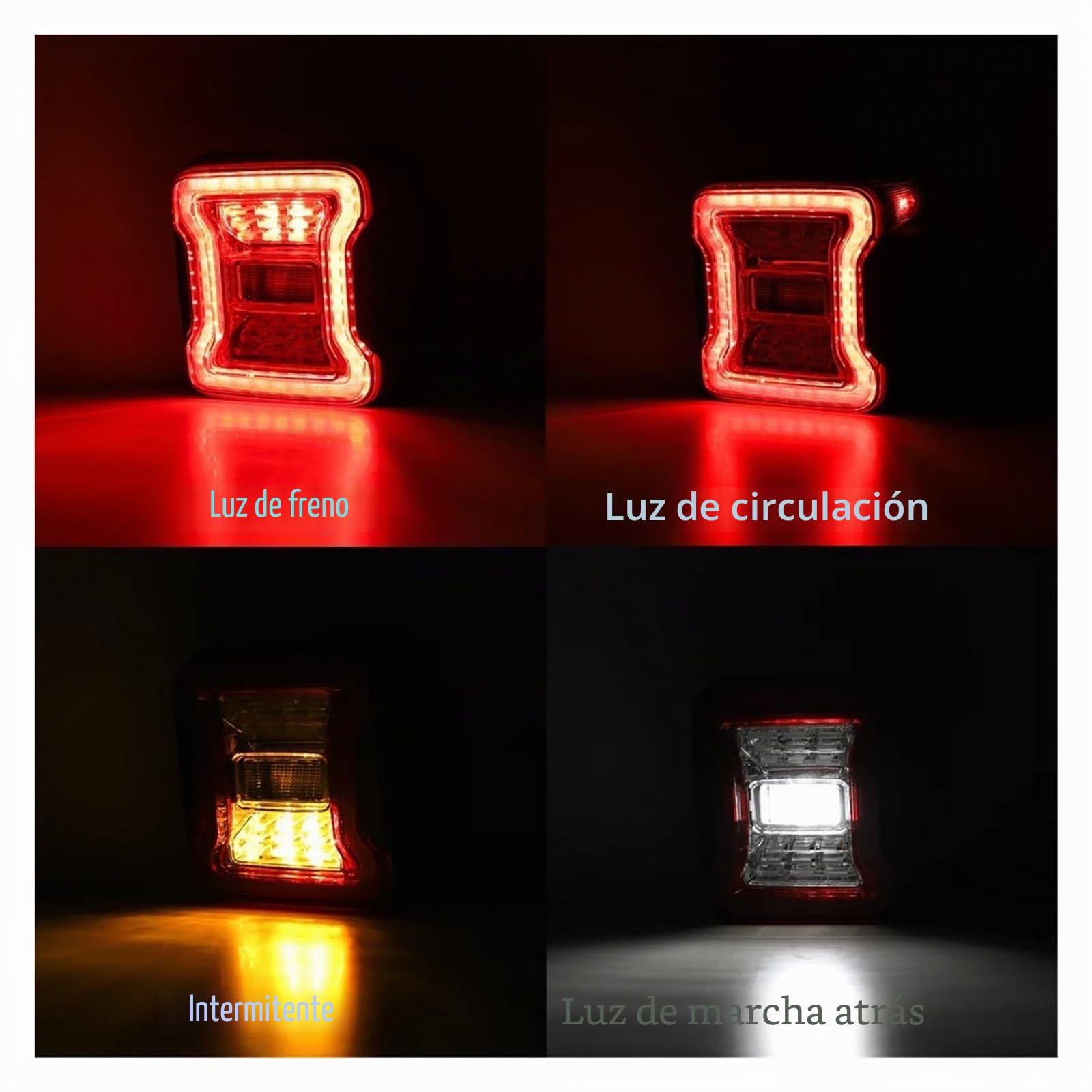 Luz Trasera Coche para Jeep Wrangler JL 2018-2023 2X Luces Traseras LED para Automóvil, Luz De Freno Trasera, Luz De Señal De Giro Y Marcha Atrás Traseras Después Luces(Clear Euro Version)
