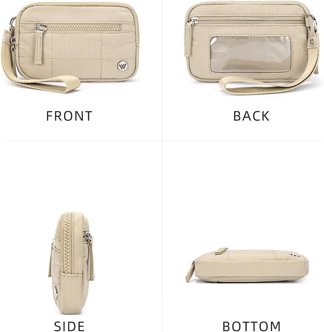 WESTBRONCO Wristlet Wallets for Women Nylon Quilted RFID Wallet with 3 Zipper Purse for Travel - Image 7