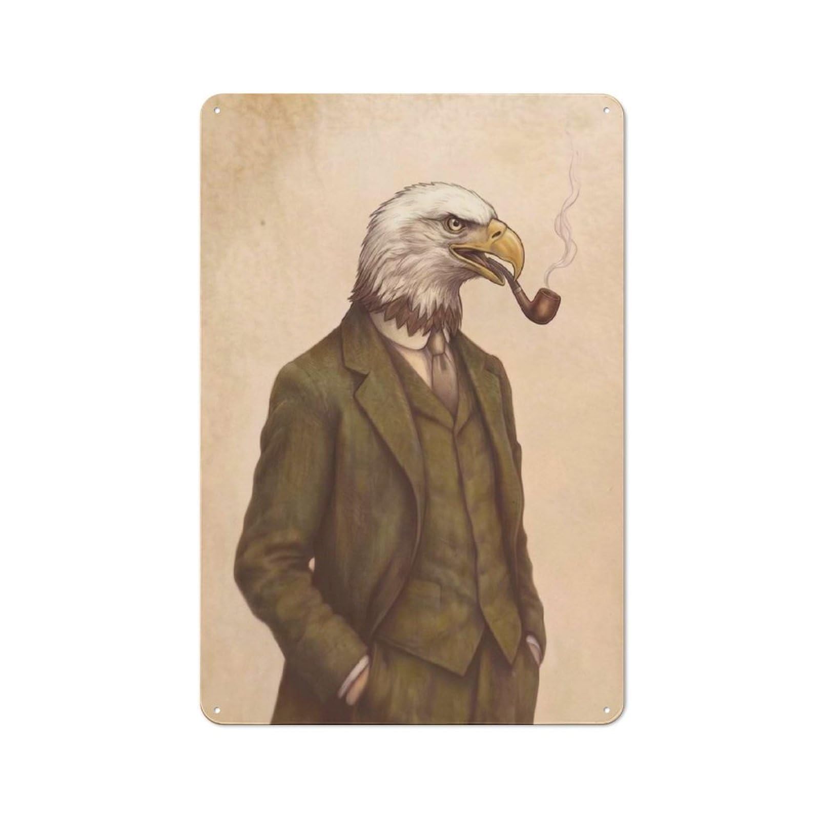 The Eagle Rustic Metal Wall Sign 30x20cm for Café Or Restaurant, Gift Idea at Christmas for Café Owners And Decorators